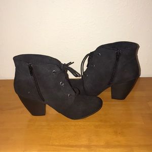 Black Suede Booties- Brand New